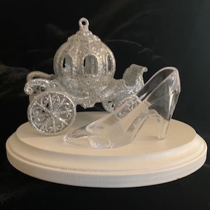 Cinderella Disney Carriage/Coach and "Glass" Princess Slipper High Heel Cake Topper  - Bridal Shower, Birthday, Quinceañera, Wedding Cake!