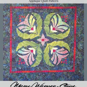 Fire Flower Appliqué Quilt Pattern | Floral Wall Hanging (Digital Download) Mary Warner-Stone Designs