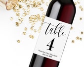 Rustic Wine Bottle Table Numbers- Kraft Brown OR White Wine Labels- Wedding Decor- Centerpiece