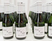 Mini Champagne Bottle Custom Labels - Wedding Favors- Choose your colors