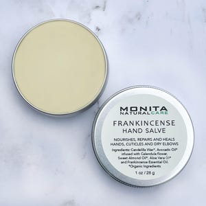 Frankincense Hand Salve - Vegan Organic Dry Hand Moisturizer