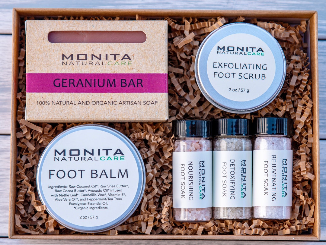 Foot Care Gift Set, Foot Scrub, Foot Balm, Foot Soak, Pedicure Products, Vegan Skincare, Unique