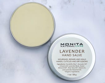 Lavender Hand Salve, Healing Hand Salve, Vegan Hand Salve, Hand Moisturizer, Hand Balm, Hand Treatment Cream, Gift For Mom, Mothers Day Gift