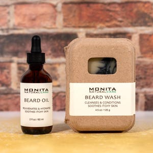 Beard Oil & Beard Wash Duo, Vegan Beard Care, Beard Care Essentials, Skincare For bearded Men, Gift For Him, Gift For Husband, Gift for Dad