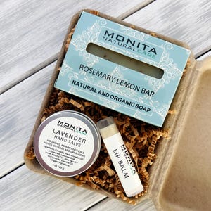 Vegan Soap and Salve Gift Set: Natural Hand Salve & Lip Balm