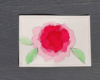 Original Watercolor Flower Painting: Botanical Art, Cozy Home Decor