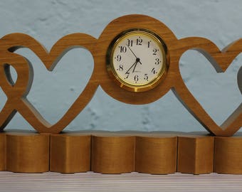 scroll saw cut cherry desk clock