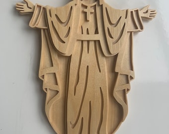 Scroll saw cut Jesus wall hanging