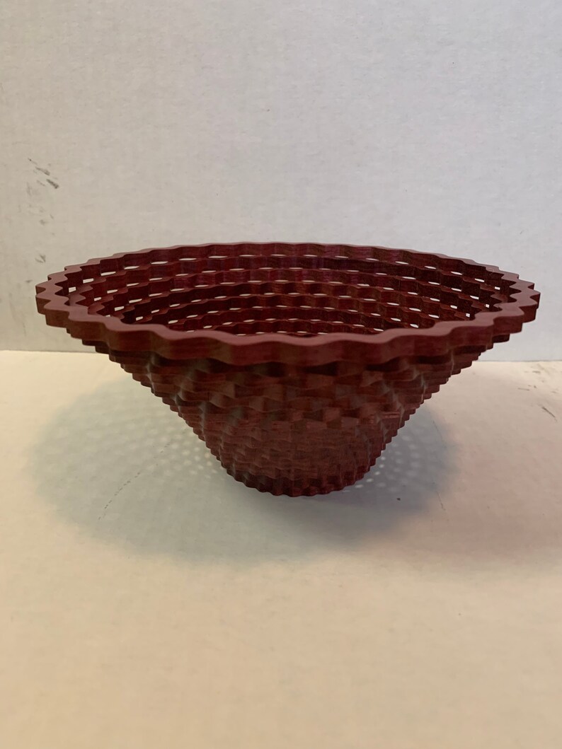 scroll saw cut Purpleheart wooden bowl decorative bowl exotic wood