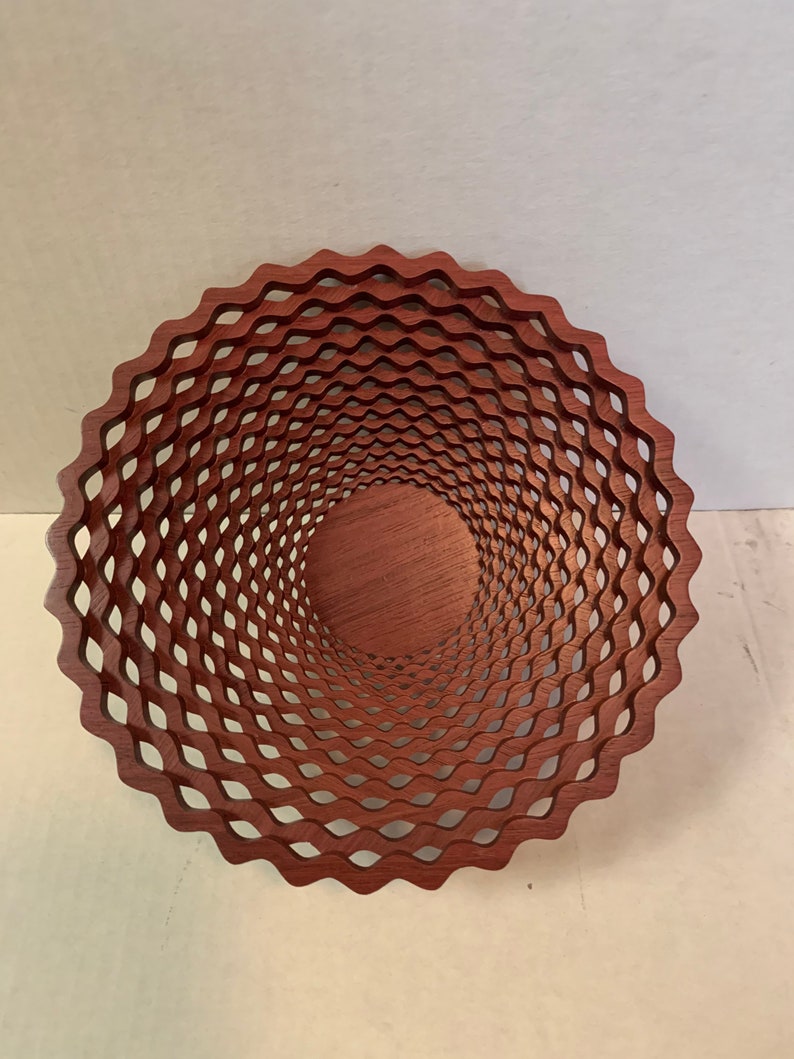 scroll saw cut Purpleheart wooden bowl decorative bowl exotic wood