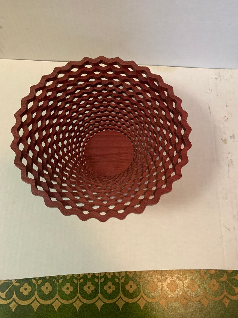scroll saw cut Purpleheart wooden bowl decorative bowl exotic wood
