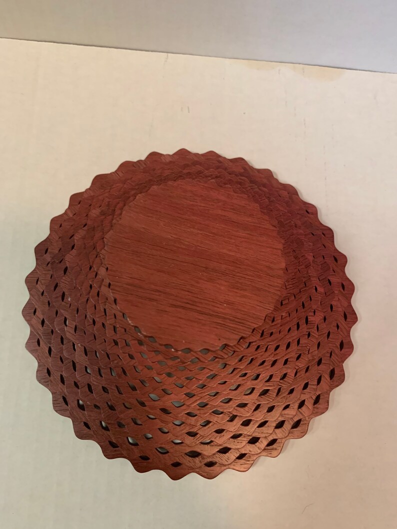 scroll saw cut Purpleheart wooden bowl decorative bowl exotic wood