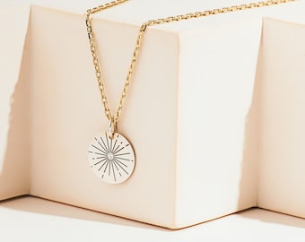 Sunbeam Necklace, Sunshine Necklace, Sunburst Sun Jewelry