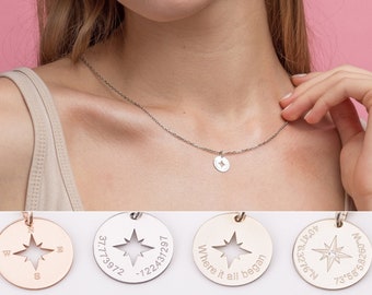 Coordinate Necklace, Latitude Longitude Necklace, Coordinates Jewelry, Location Gift