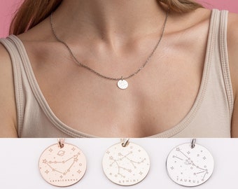Colar de constelação de aquário, joias de aquário, colar de aquário