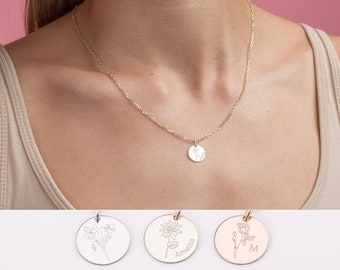 Daffodil Necklace, March Birth Flower Necklace, Daffodil Flower Jewelry