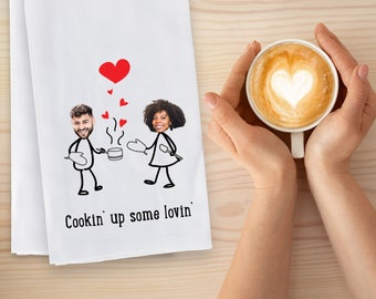Personalized Kitchen Towels for the Cooking Couple, Personalized Dish Towel for  Valentines Day Gift, Custom Printed Dish Towel for a Couple