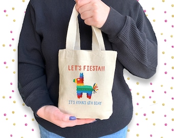 Personalized Piñata Birthday Party Favor Bag: Fiesta Gift Tote