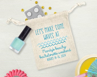 Beach Bachelorette Party Bags Personalized with Bride's Name and Dates, Bachelorette Party Favors Beach Hangover Kit Bag Beach Bridal Shower