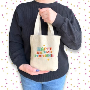 Retro Birthday Party Gift Bag, Personalized Gift Bag for Birthday, Custom Happy Birthday Gift Bag, Personalized Party Favor Bag for All Ages