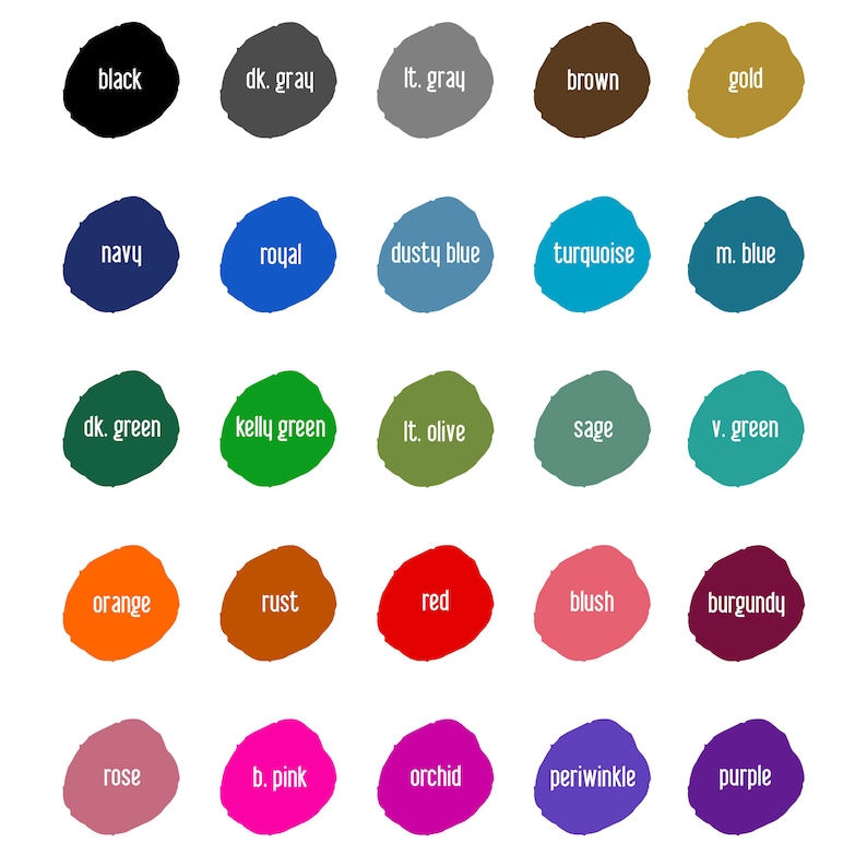 the ink colors are available in 25 different color options