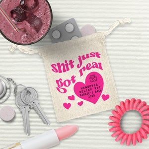Personalized Bachelorette Party Favor Bag, Hangover Kit, Funny Party Gift