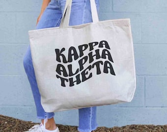 Sorority Tote Bag: Greek Letter Canvas Tote - Big Little Gift