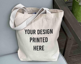 Personalized Small Canvas Tote Bag, Custom Print Gift, Party Favor