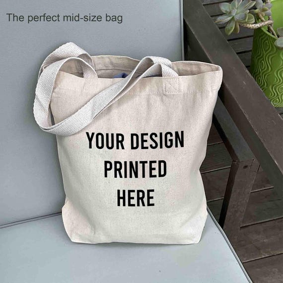 Personalized Small Canvas Tote Bag, Custom Print Gift, Party Favor, Analog Bag