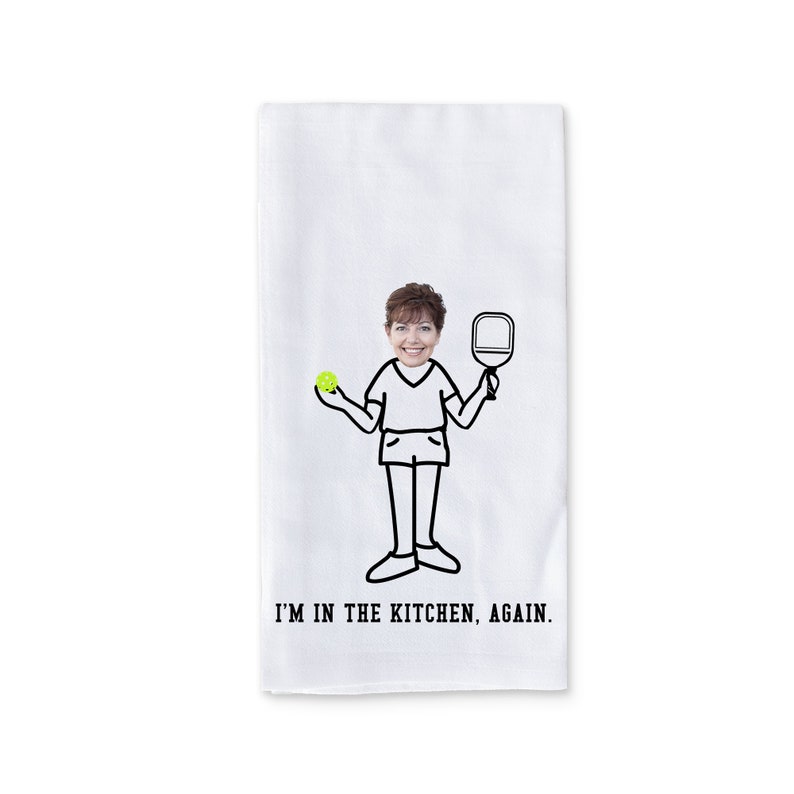Gift for Pickleball Lover, Funny Set of 2 Custom Kitchen Towels, Personalized Dish Towel for Women, Fun and Cute Gift For Pickleball Player image 4