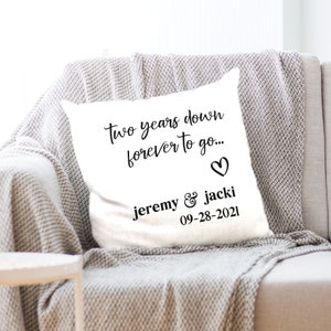 2nd Anniversary Cotton Pillow Cover: Personalized Couple Gift