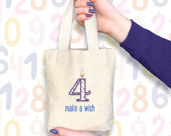 Birthday Number Candle Gift Bag, Make Wish Birthday Candle Design on Party Favor Bag, Personalized Party Favors with Birthday Candle