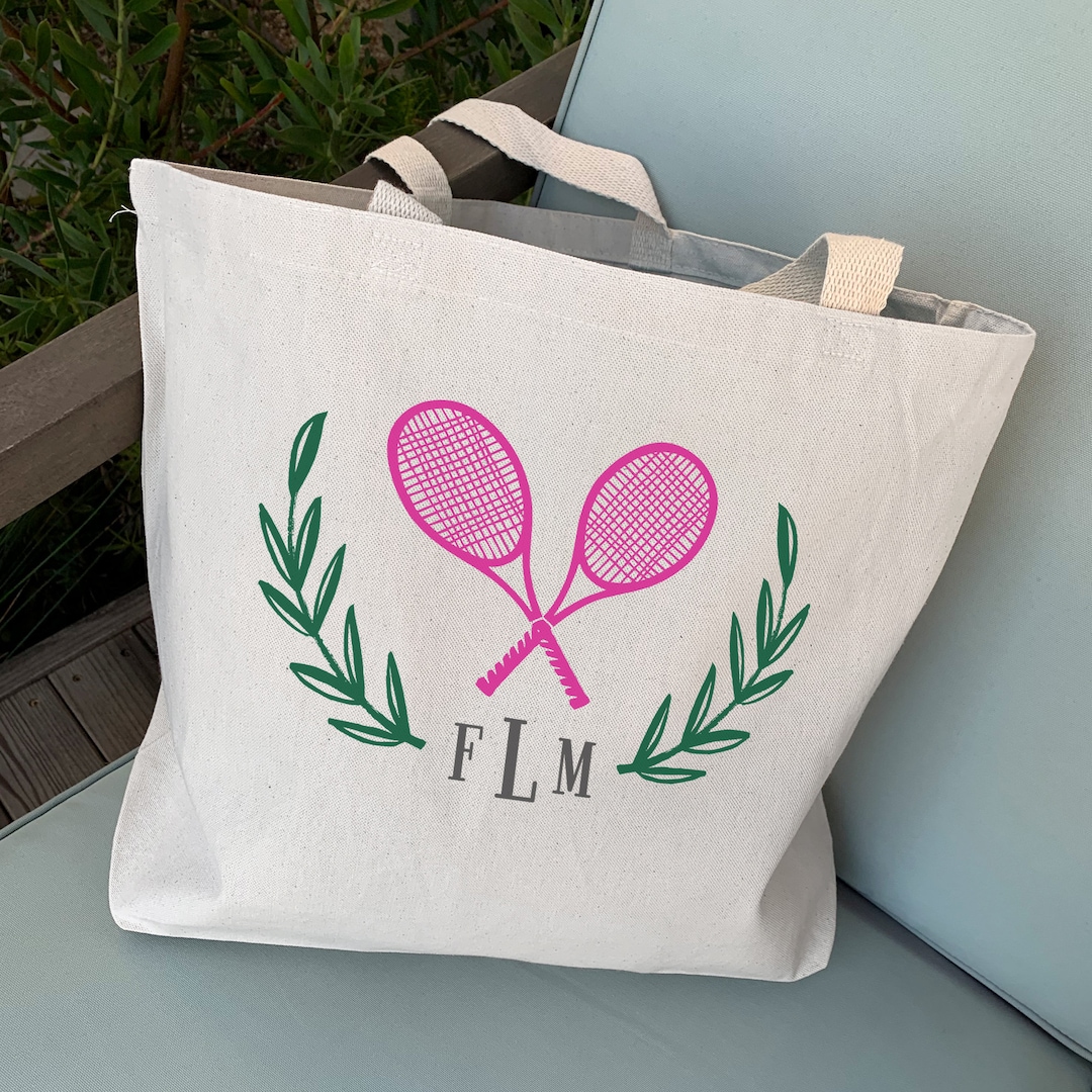 Personalized Tennis Monogram Tote Bag Practical Tennis Gifts Etsy