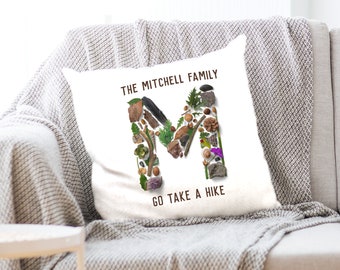 Personalized Pillow Cover for Family Vacation Home Decor, Nature Design, Personalized Throw Pillow Covering for Couch, New Home Gift Idea