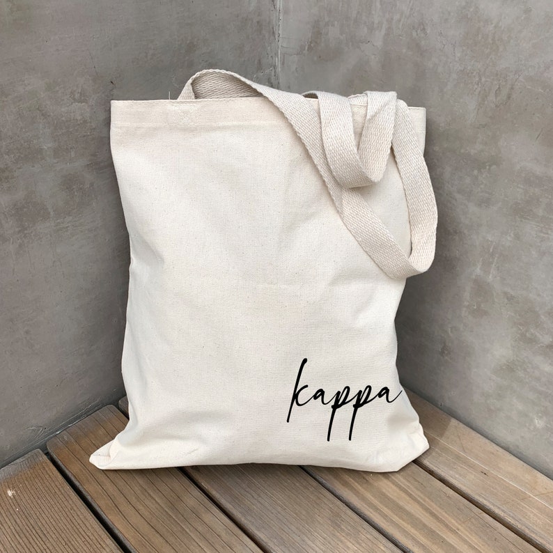 Kappa Kappa Gamma sorority medium canvas tote bag with a cute and free-spirited touch