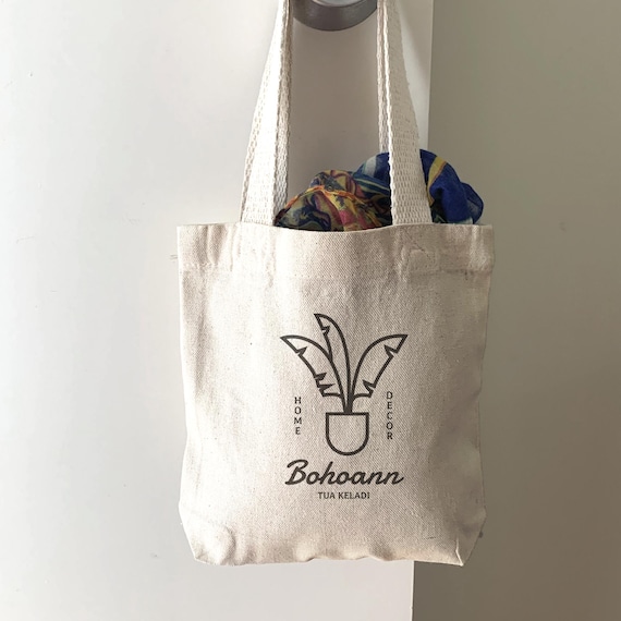 Personalized Custom Printed Mini Tote Bag Your Design Digitally Printed on a Small Cotton Canvas Tote Great Gift or Party Favor Bag