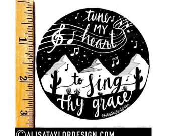 Worship Music Sticker: Hand Lettered Vinyl Decal