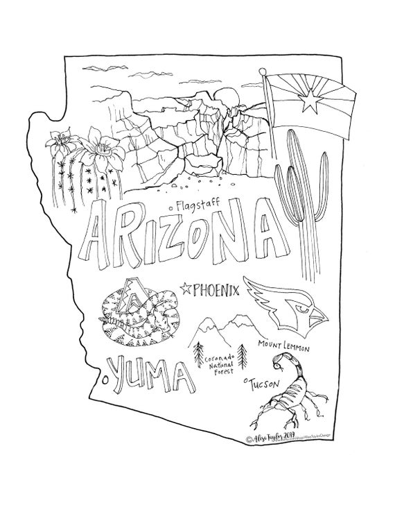 arizona-state-coloring-page-instant-download-8-5-x-etsy