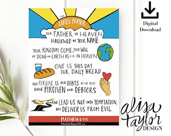 The Lord's Prayer Printable: Scripture Bible Journaling (PDF Download)