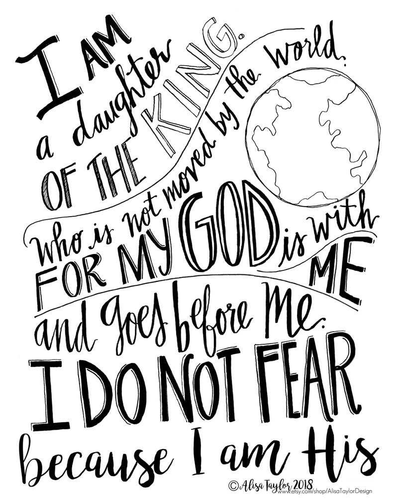 Daughter of the King quote Instant Download Printable | Etsy
