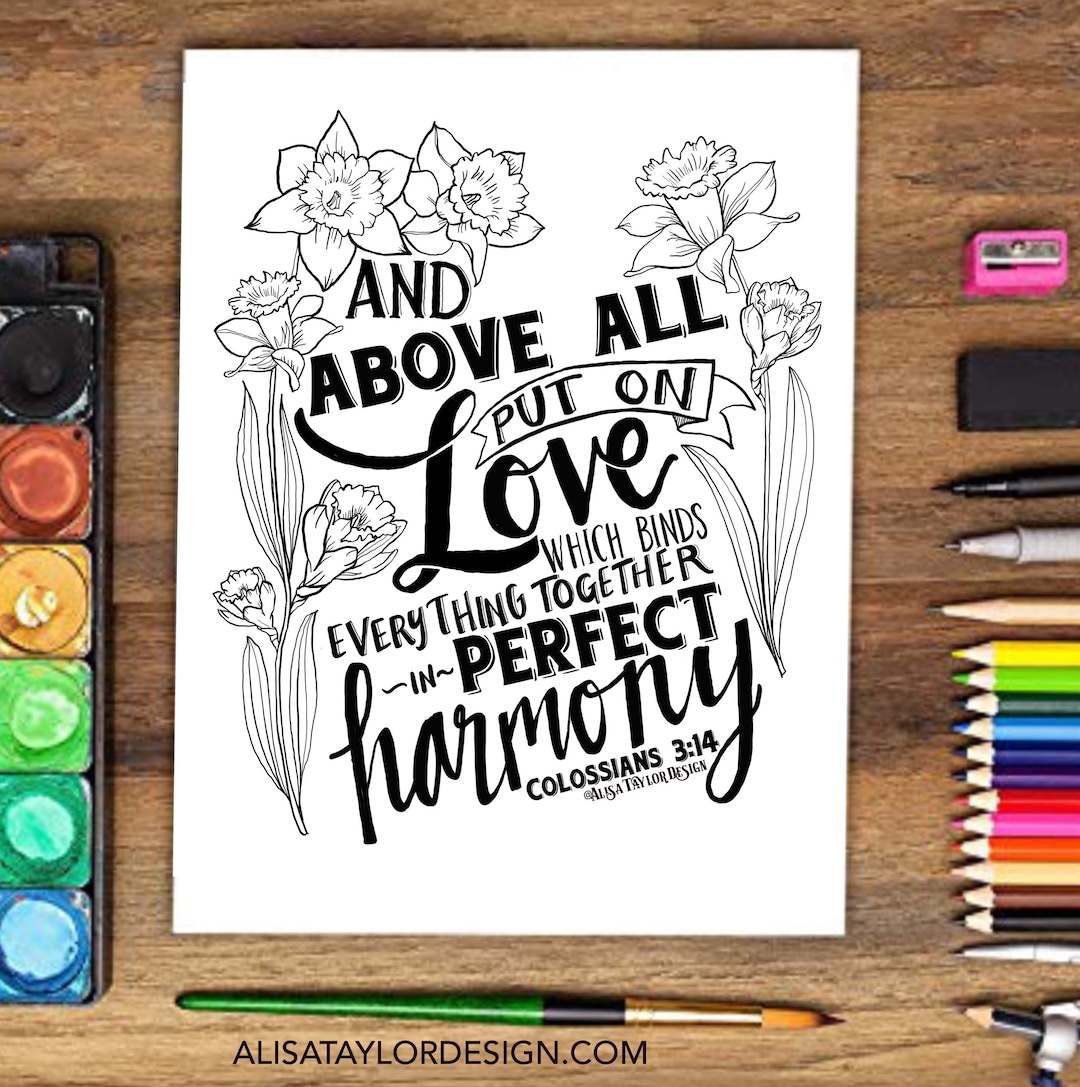 Coloring Page, Botanical Scripture Coloring, Printable PDF Pages, Bible ...