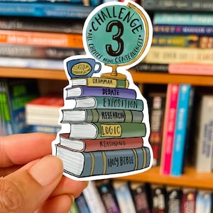 Classical Conversations Challenge Vinyl Sticker, Challenge 3, waterproof, illustrated, student gift, sticker