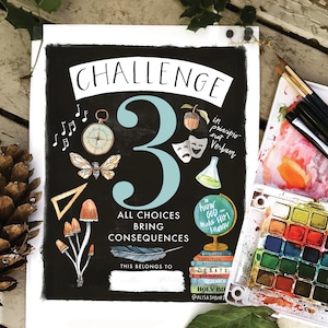 Classical Conversations Challenge 3 Guide Cover, Classical Conversations, Watercolor Art Print, Challenge 3, Student Guide, instant download
