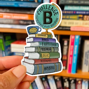 Classical Conversations Challenge Vinyl Sticker, Challenge B, waterproof, illustrated, student gift, sticker