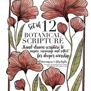 Botanical Bible Verse Coloring Pages: Scripture Art (PDF Download)