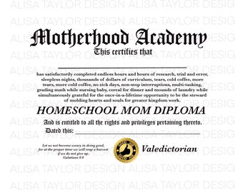 customizable graduation diploma editable high school, homeschool diploma, motherhood printable personalize