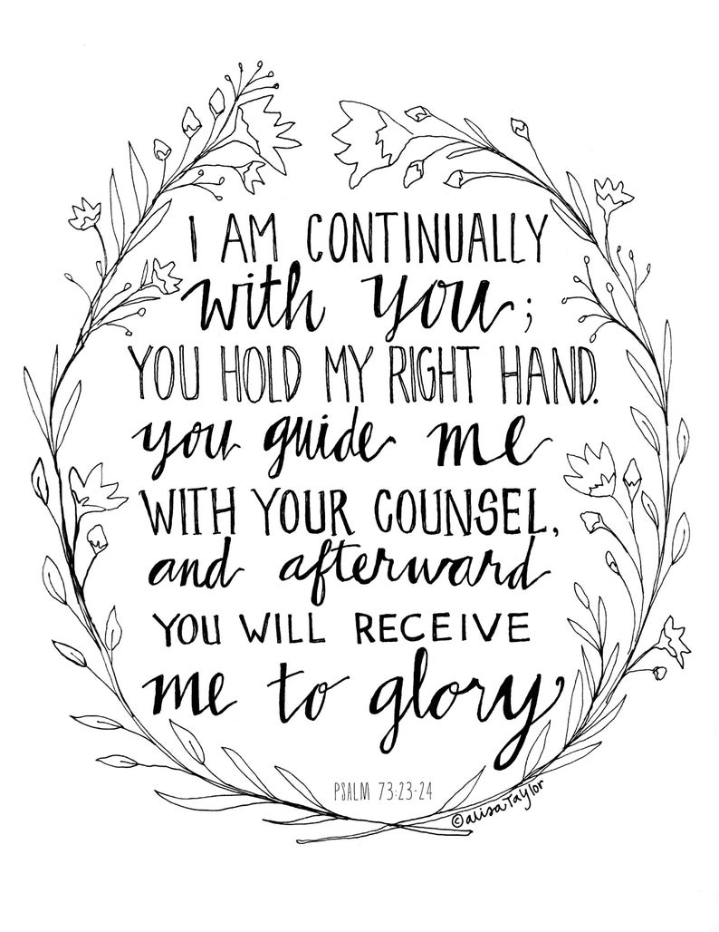 Download Instant Download of Psalm 73 Bible Verse Adult Coloring | Etsy