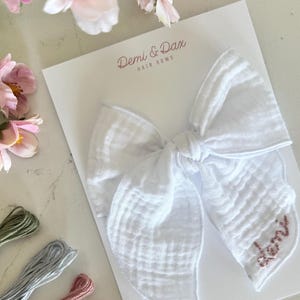 Personalized Toddler Hair Bow | Embroidered Name Bow for Girls | Boutique Bow Clip for Kids | Custom Hair Accessories Gift for Girls