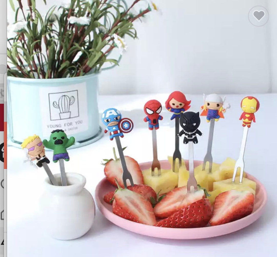 Dinosaur Food Pick Selection Of Cartoon Animal Fruits Mini Bento