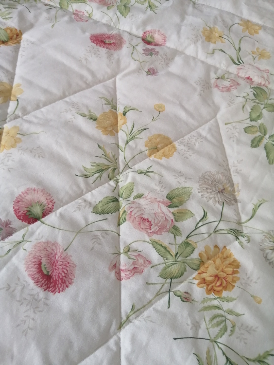 Vintage DORMA Quilted Bedspread Floral Etsy UK